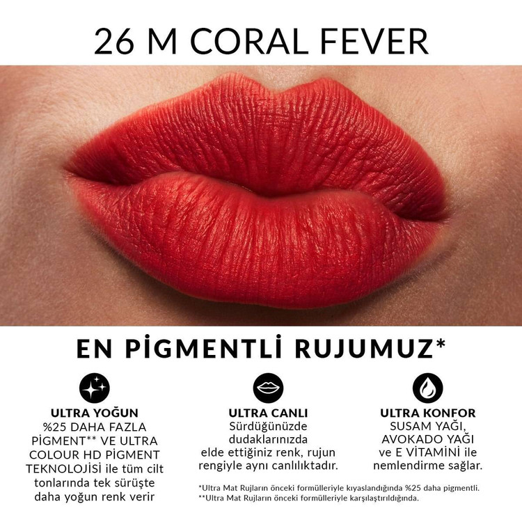 رژ لب مات و مخملی اولترا کالر آونرنگ کورال فور با spf30 خرید از دلبیوتی